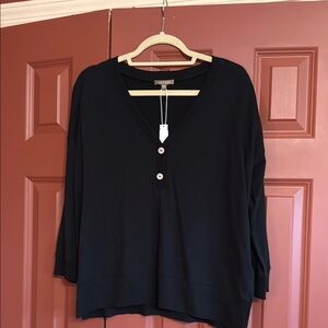 Women's Black V-Neck Top